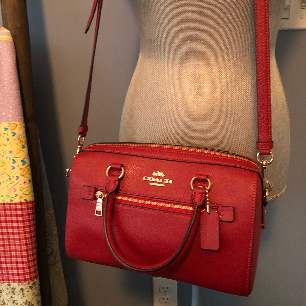 Coach purse, red. Beautiful for fall/holidays.See my page for matching wallet.